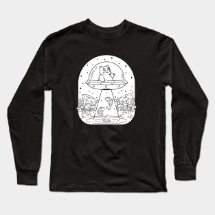 The Purrfect Alien Cat | Black Long Sleeve T-Shirt